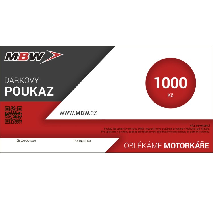 MBW DÁRKOVÝ POUKAZ 1000,-Kč