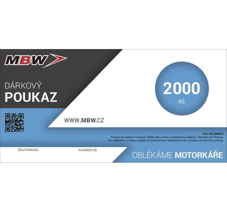 MBW DÁRKOVÝ POUKAZ 2000,-Kč