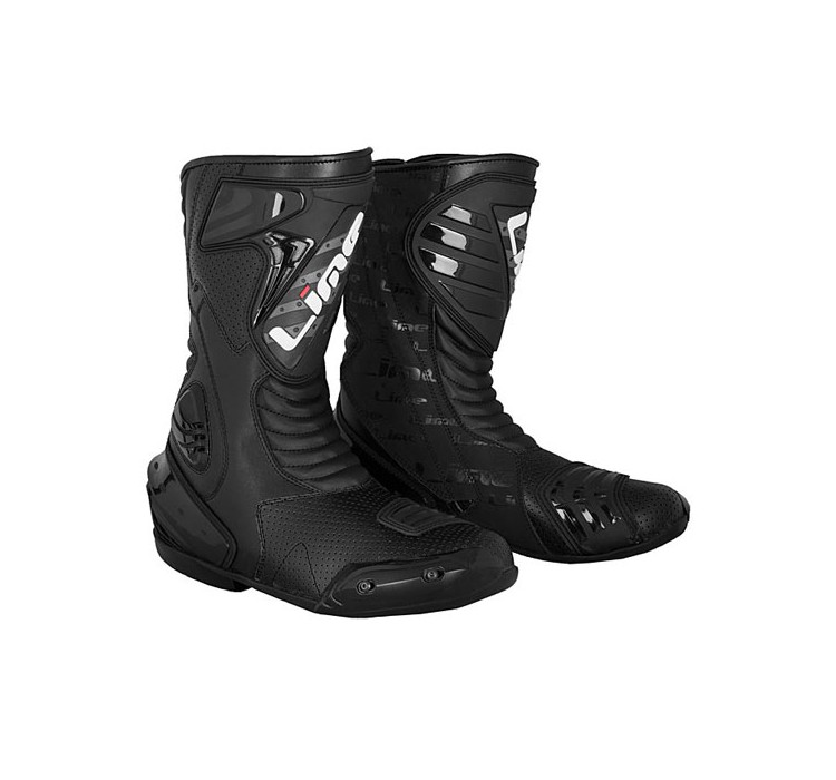 SP111 BLACK leather moto boots