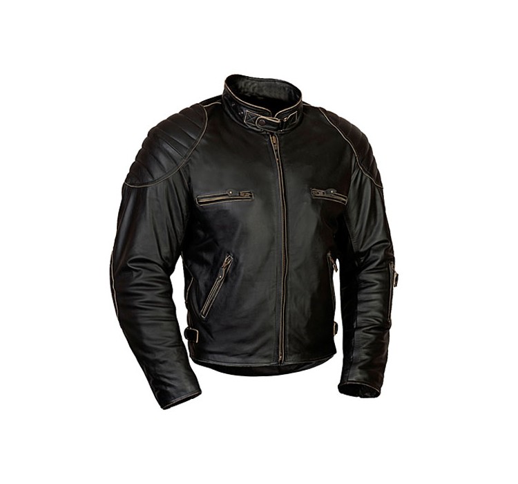 RUSTY leather biker jacket for men