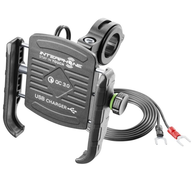 INTERPHONE MOTOCRAB S USB CHARGING - universal smartphone holder