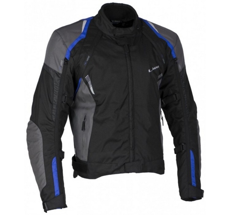 LUCAS BLUE textile biker jacket for men