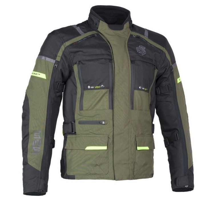 MEMPHIS JACKET GREEN textile biker jacket for men