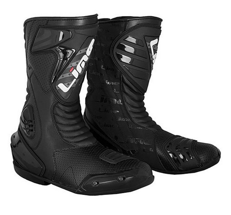 SP111 BLACK leather moto boots