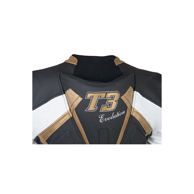 Kožená kombinéza T3 EVOLUTION gold
aerodinamický hrb