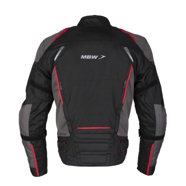 MBW LUCAS red - pánská textilní  moto bunda