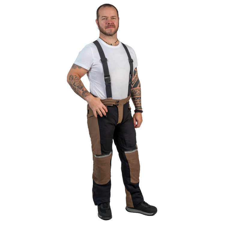 LUCA BROWN PANTS textilní pánské moto kalhoty