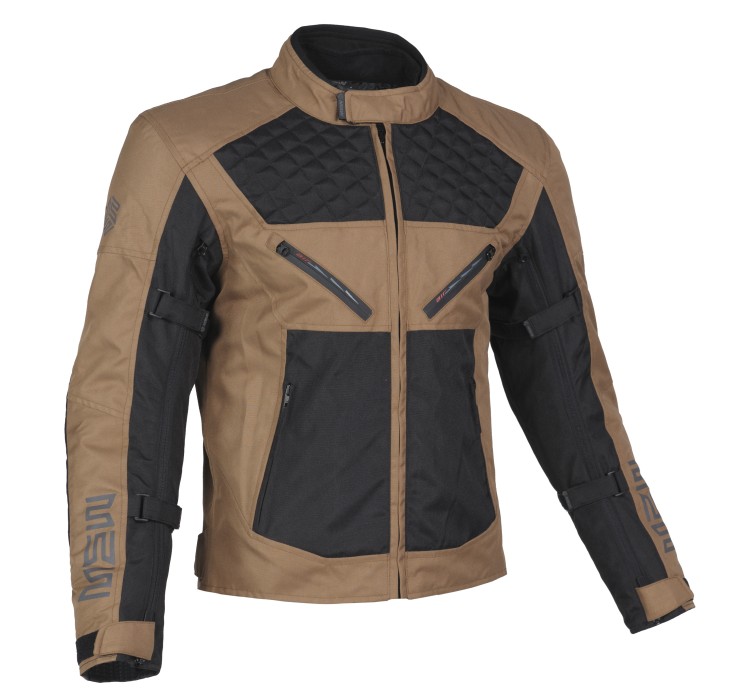 ACE JACKET BLACK-BROWN textile biker jacket for men